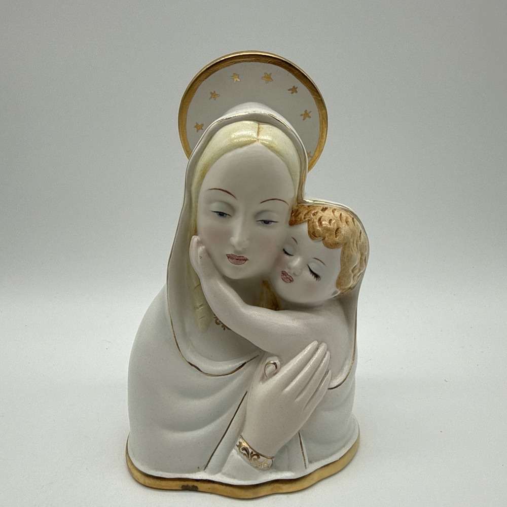 Madonna & Child Porcelain Figurine Vintage Mid-Century Mary &‎ Jesus Statue